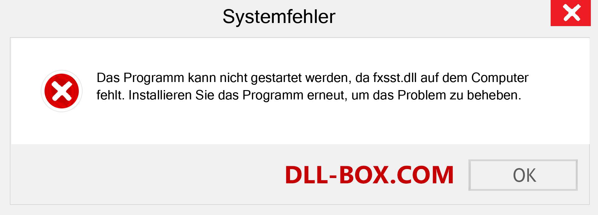 fxsst.dll-Datei fehlt?. Download für Windows 7, 8, 10 - Fix fxsst dll Missing Error unter Windows, Fotos, Bildern